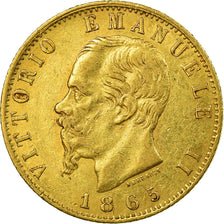 Monnaie, Italie, Vittorio Emanuele II, 20 Lire, 1865, Torino, TTB+, Or, KM:10.1