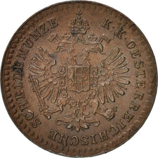 Munten, Oostenrijk, Franz Joseph I, 5/10 Kreuzer, 1860, Vienna, PR, Koper