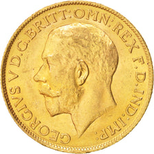 Great Britain, George V, Sovereign, 1911, AU(55-58), Gold, KM:820