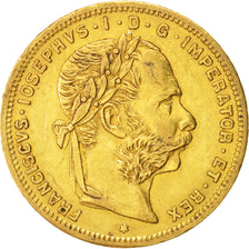 Österreich, Franz Joseph I, 8 Florins-20 Francs, 1884, AU(50-53), Gold, KM:2269