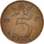 Coin, Netherlands, Juliana, 5 Cents, 1979, AU(50-53), Bronze, KM:181