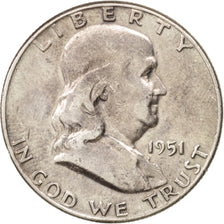 Coin, United States, Franklin Half Dollar, Half Dollar, 1951, U.S. Mint