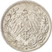 Coin, GERMANY - EMPIRE, 1/2 Mark, 1915, Munich, AU(50-53), Silver, KM:17