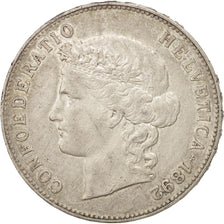 Coin, Switzerland, 5 Francs, 1892, Bern, AU(50-53), Silver, KM:34