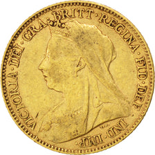 GREAT BRITAIN, 1/2 Sovereign, 1894, KM #784, EF(40-45), Gold, 3.97