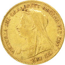 GREAT BRITAIN, 1/2 Sovereign, 1895, KM #784, EF(40-45), Gold, 3.97