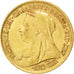 GREAT BRITAIN, 1/2 Sovereign, 1898, KM #784, AU(50-53), Gold, 3.97