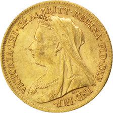 GREAT BRITAIN, 1/2 Sovereign, 1900, KM #784, AU(55-58), Gold, 3.98