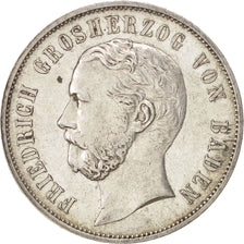 German States, BADEN, Friedrich I, Gulden, 1867, EF(40-45), Silver, KM:249