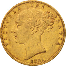 Gran Bretaña, Victoria, Sovereign, 1861, MBC, Oro, KM:736.1