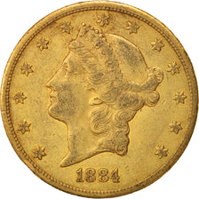 Stati Uniti, Liberty Head, $20, Double Eagle, 1884, U.S. Mint, Carson City, MB