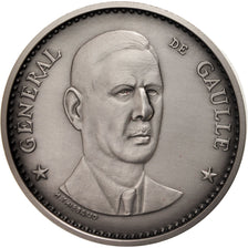 France, Medal, Général De Gaulle, History, Thiébaud, FDC, Silvered bronze