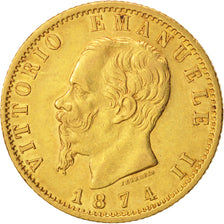 Italia, Vittorio Emanuele II, 20 Lire, 1874, Rome, SPL, Oro, KM:10.2