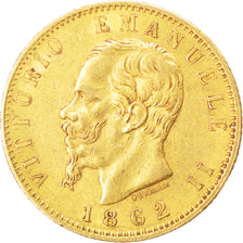 Italia, Vittorio Emanuele II, 20 Lire, 1862, Torino, SPL-, Oro, KM:10.1