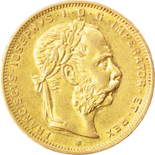 AUSTRIA, 8 Florins-20 Francs, 1889, KM #2269, MS(60-62), Gold, 6.42