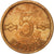 Moneda, Finlandia, 5 Pennia, 1970, MBC, Cobre, KM:45