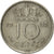 Coin, Netherlands, Juliana, 10 Cents, 1955, AU(55-58), Nickel, KM:182