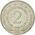 Moneta, Jugosławia, 2 Dinara, 1980, AU(55-58), Miedź-Nikiel-Cynk, KM:57