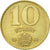 Moneda, Hungría, 10 Forint, 1984, Budapest, MBC, Aluminio - bronce, KM:636