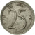 Moneta, Belgia, 25 Centimes, 1970, Brussels, AU(50-53), Miedź-Nikiel, KM:153.1