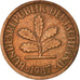 Coin, GERMANY - FEDERAL REPUBLIC, Pfennig, 1987, Stuttgart, EF(40-45), Copper