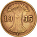 Coin, GERMANY, WEIMAR REPUBLIC, Reichspfennig, 1935, Muldenhütten, EF(40-45)