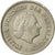 Coin, Netherlands, Juliana, 25 Cents, 1964, EF(40-45), Nickel, KM:183