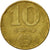 Moneda, Hungría, 10 Forint, 1985, Budapest, MBC, Aluminio - bronce, KM:636