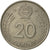 Moneda, Hungría, 20 Forint, 1985, Budapest, MBC, Cobre - níquel, KM:630