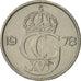 Coin, Sweden, Carl XVI Gustaf, 25 Öre, 1978, EF(40-45), Copper-nickel, KM:851