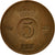 Moneda, Suecia, Gustaf VI, 5 Öre, 1964, MBC, Bronce, KM:822