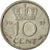 Coin, Netherlands, Juliana, 10 Cents, 1951, AU(50-53), Nickel, KM:182