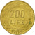 Moneda, Italia, 200 Lire, 1988, Rome, MBC, Aluminio - bronce, KM:105