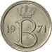 Coin, Belgium, 25 Centimes, 1971, Brussels, AU(55-58), Copper-nickel, KM:153.1