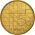 Moneta, Holandia, Beatrix, 5 Gulden, 1990, EF(40-45), Brąz pokryty Niklem