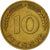 République fédérale allemande, 10 Pfennig, 1949, Stuttgart, TTB, Brass Clad