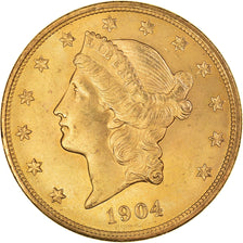 Moneda, Estados Unidos, Double Eagle, 20 Dollars, 1904, Philadelphia, EBC, Oro