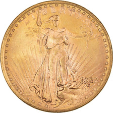 Moneta, USA, Saint-Gaudens, $20, Double Eagle, 1922, U.S. Mint, Philadelphia