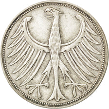 Moneda, ALEMANIA - REPÚBLICA FEDERAL, 5 Mark, 1951, Munich, MBC, Plata