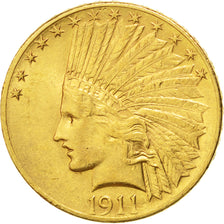 Stati Uniti, Indian Head, $10, Eagle, 1911, U.S. Mint, Philadelphia, BB+, Oro...