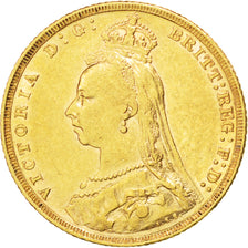 GREAT BRITAIN, Sovereign, 1892, KM #767, AU(55-58), Gold, 7.97