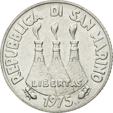 Munten, San Marino, 2 Lire, 1975, Rome, PR+, Aluminium, KM:41