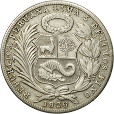 Moneda, Perú, Sol, 1926, Philadelphia, MBC, Plata, KM:218.1