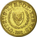 Coin, Cyprus, 10 Cents, 2002, EF(40-45), Nickel-brass, KM:56.3