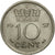 Coin, Netherlands, Juliana, 10 Cents, 1957, AU(55-58), Nickel, KM:182