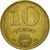 Moneta, Węgry, 10 Forint, 1989, EF(40-45), Aluminium-Brąz, KM:636