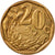 Coin, South Africa, 20 Cents, 2008, Pretoria, EF(40-45), Bronze Plated Steel