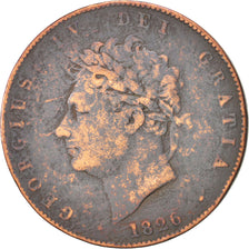 Great Britain, George IV, 1/2 Penny, 1826, F(12-15), Copper, KM:692