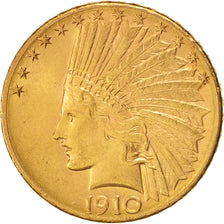 Coin, United States, Indian Head, $10, Eagle, 1910, U.S. Mint, Denver