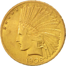 Coin, United States, Indian Head, $10, Eagle, 1908, U.S. Mint, Philadelphia